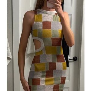 Colorful Patchwork Sleeveless Dress